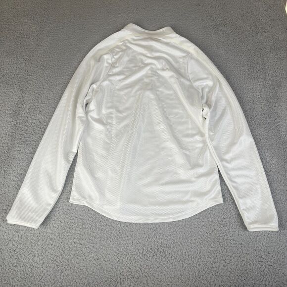 Nike Court Challenger Jacket Men XS White 1/4 Zip Knit Long Sleeve Sweater Shiny - Picture 6 of 12